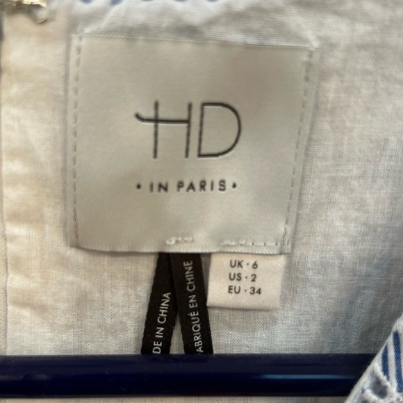 HD in Paris Anthropologie Striped Floral Peplum Eyelet Top - Picture 3 of 5